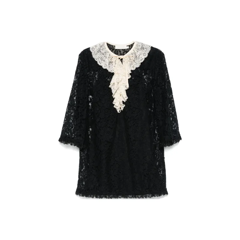 Zimmermann Eden Lace Frill Mini Dress-0