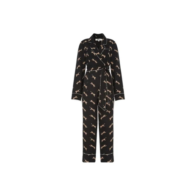 DVF Diane Von Furstenberg Jumpsuit Women's Black-0
