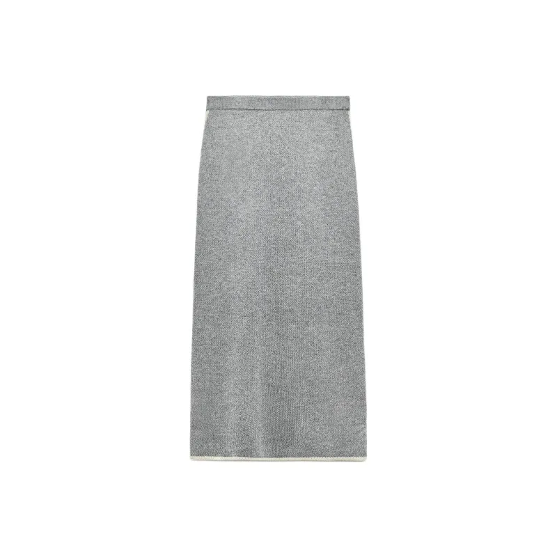 ZARA Knit Long Skirts Women's Gray-0