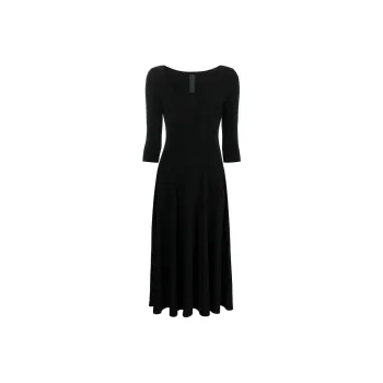 NORMA KAMALI U neck Skater Midi Dress