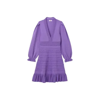 Sandro Long Sleeved Dress Women's Purple