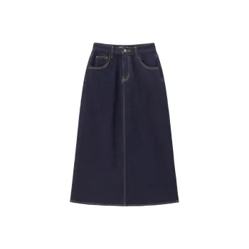 UNIQLO Denim Long Skirt Women's Original Blue