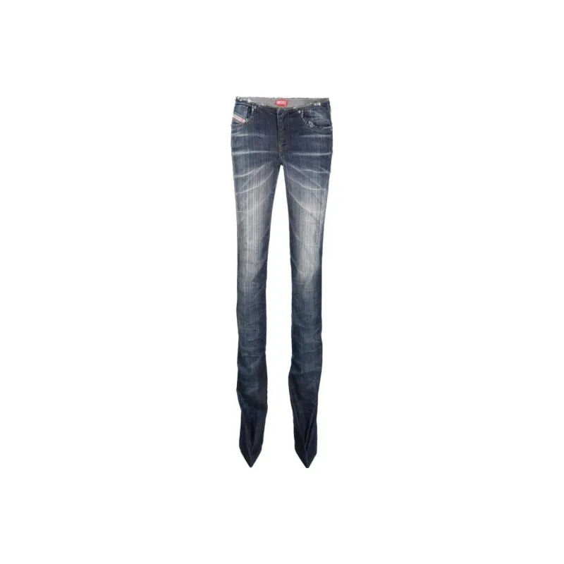 DIESEL Heeled Low Rise Bootcut Distressed Jeans-0