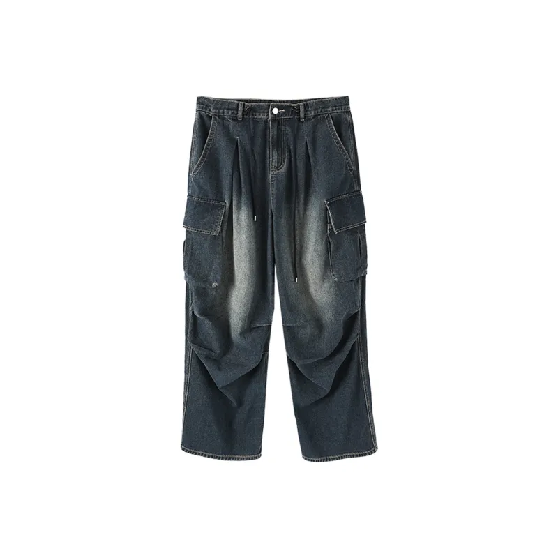 Jinggu Jeans Women's Vintage Gray Blue-0