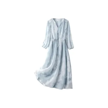 IHIMI Long Sleeved Dress Women's Blue