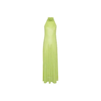 Oséree Metallic Halterneck Maxi Dress