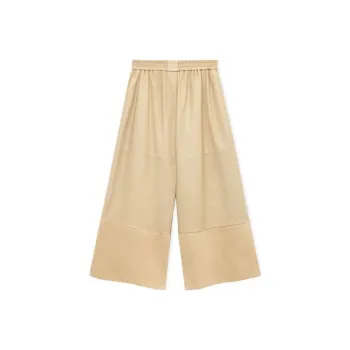 LOEWE Leather Pants Women's Vanilla