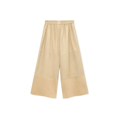 LOEWE Leather Pants Women's Vanilla