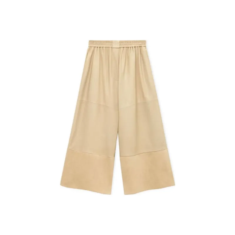 LOEWE Leather Pants Women's Vanilla-0