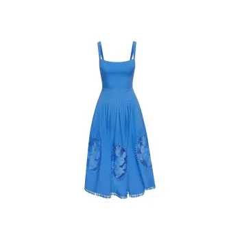 OSCAR DE LA RENTA Cactus Guipure-lace Midi Dress