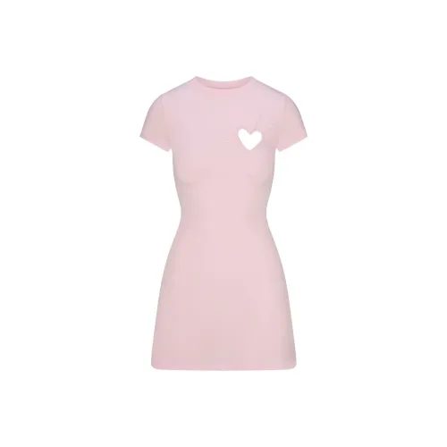 Skims Valentine's Day Collection Short Sleeved Dresses Women's CHERRY BLOSSOM/Cherry Blossom Pink