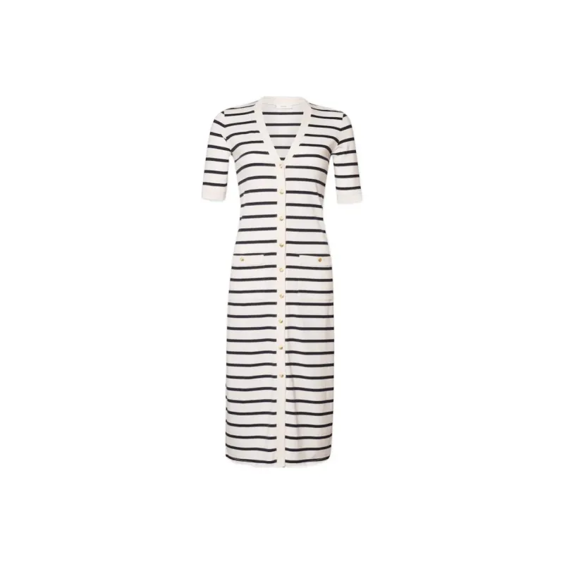 FRAME Short Sleeved Dress Women's White-0