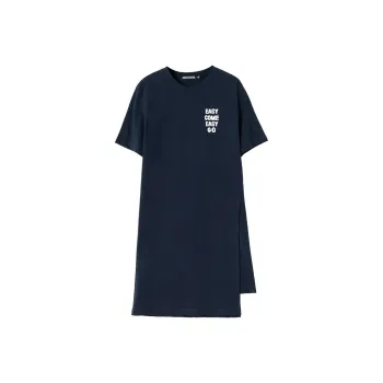 SOON FLOWER Short Sleeved Dresses Women's Navy Blue