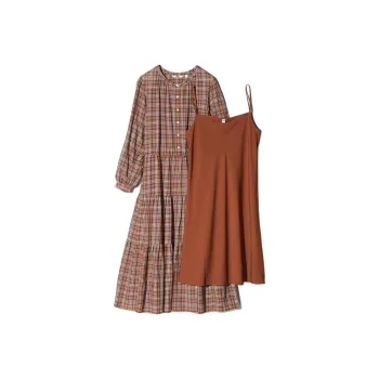 UNIQLO Long Sleeved Dresses Women's Camel