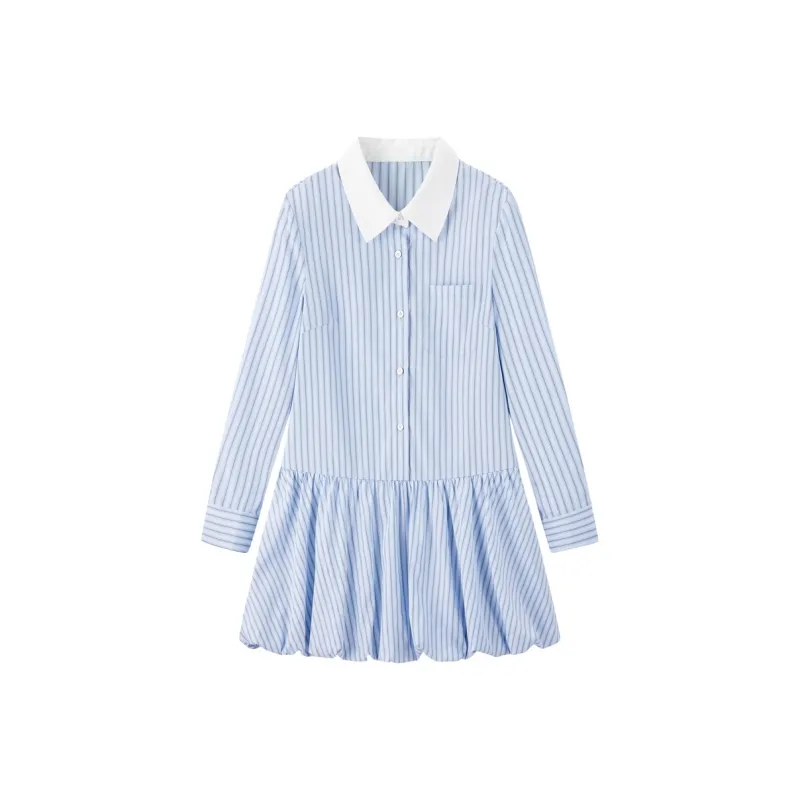 LEDIN Long Sleeved Dress Women's Ice Dew Blue-0