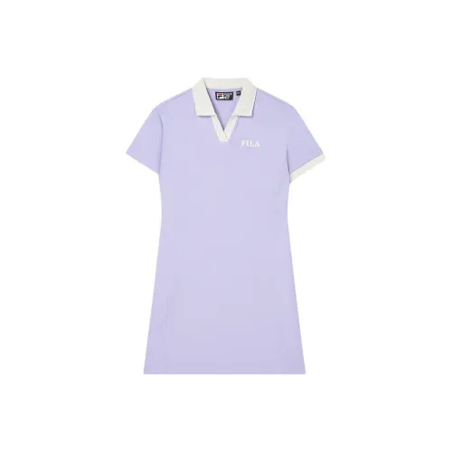 FILA Short Sleeved Dresses Women's Milk Taro Purple