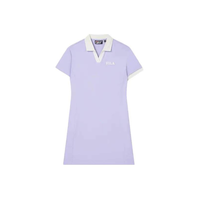 FILA Short Sleeved Dresses Women's Milk Taro Purple-0