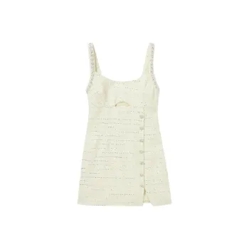Self-portrait Bouclé Diamante-embellished Dress