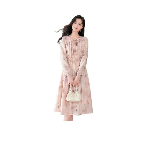 Like The Age Of Water Long Sleeved Dresses Women's Multicolor