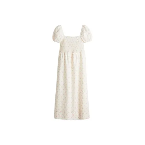 H&M Short Sleeved Dresses Women's Cream/Floral