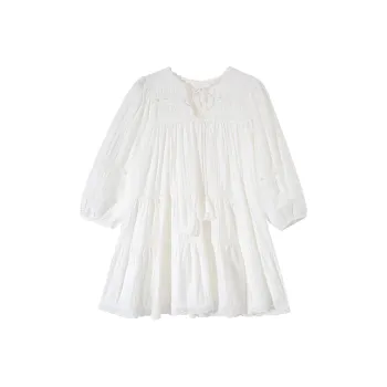 Adeworn Long Sleeved Dress Women's White