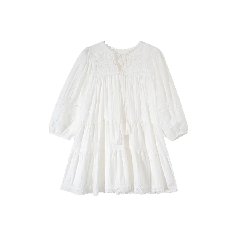 Adeworn Long Sleeved Dress Women's White-0