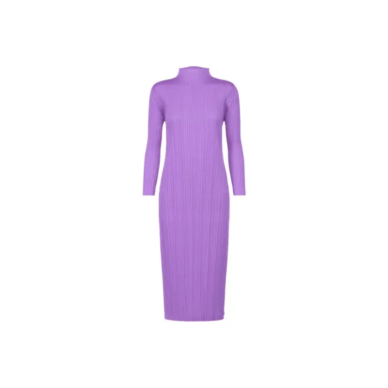 PLEATS PLEASE ISSEY MIYAKE Long Sleeved Dress Women's Light Purple-0
