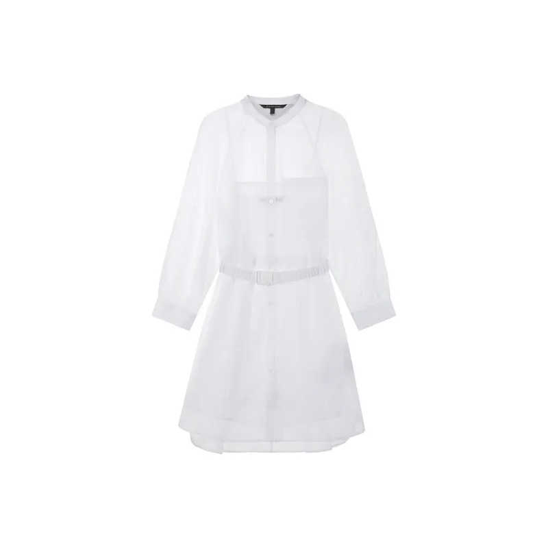 ARMANI EXCHANGEAE Long Sleeved Dress Women's White-0