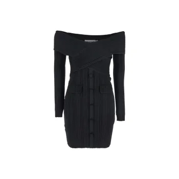 Self portrait Off Shoulder Knitted Midi Dress