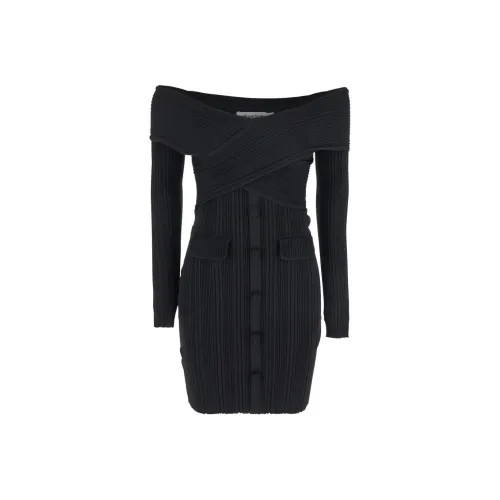 Self portrait Off Shoulder Knitted Midi Dress