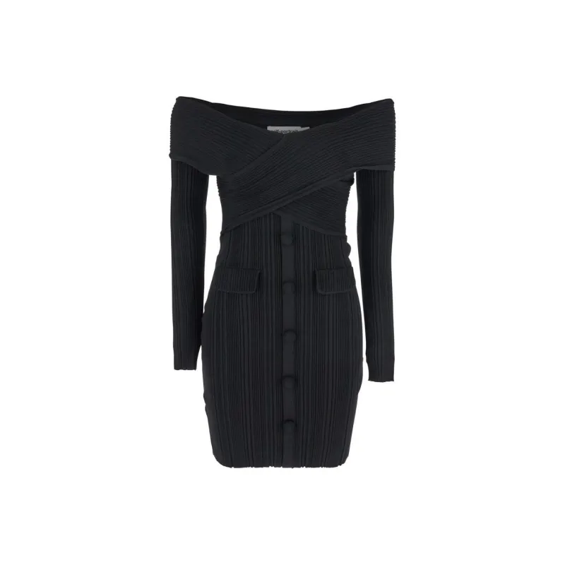 Self portrait Off Shoulder Knitted Midi Dress-0