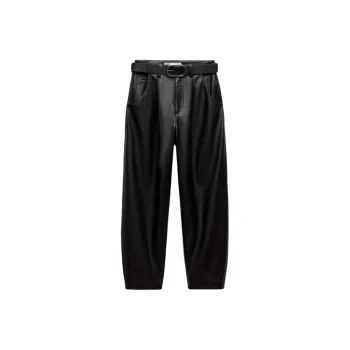 ZARA Leather Pants Women's Black