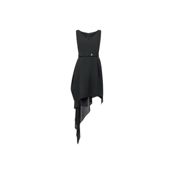 LOUIS VUITTON Silk Train Belted Dress
