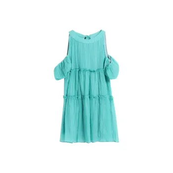 AFGGD Short Sleeved Dresses Women's Blue