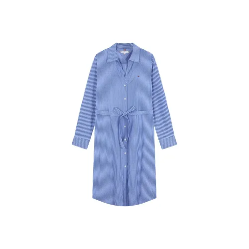 Tommy Hilfiger Long Sleeved Dress Women's Blue White Stripes