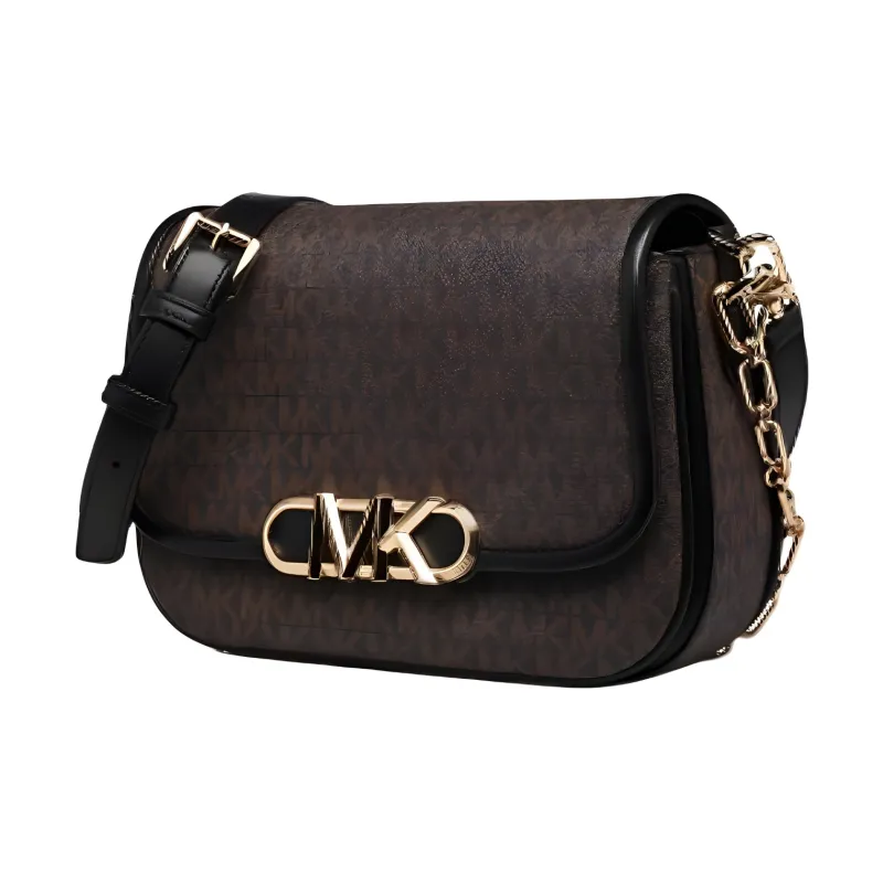 MICHAEL KORS PARKER Canvas Handbag, Shoulder Bag Medium Size Women's Black Umber-1