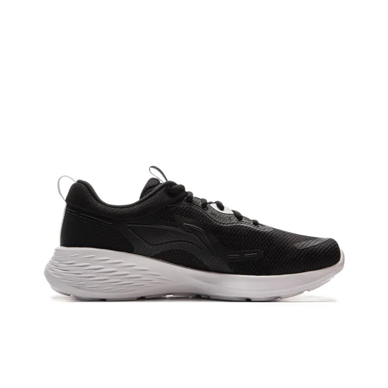 LiNing Anti Slip Wear Resistant Low Top Casual Running Shoes Men's Black White-1