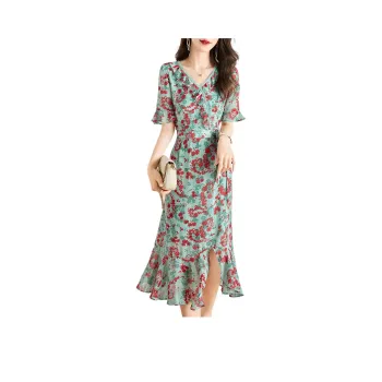 Mo Han Yi Mei Short Sleeved Dresses Women's Green