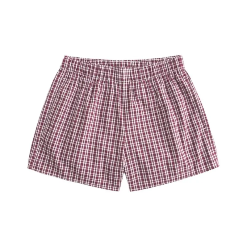 Hollister Casual Shorts Women's Red Plaid-0