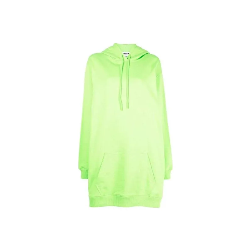 MSGM Logo print Hooded Jumper Dress-0