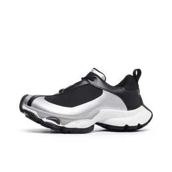 Angelmi Abrasion Resistant Breathable Coverage Low Top Chunky Sneakers Unisex Black