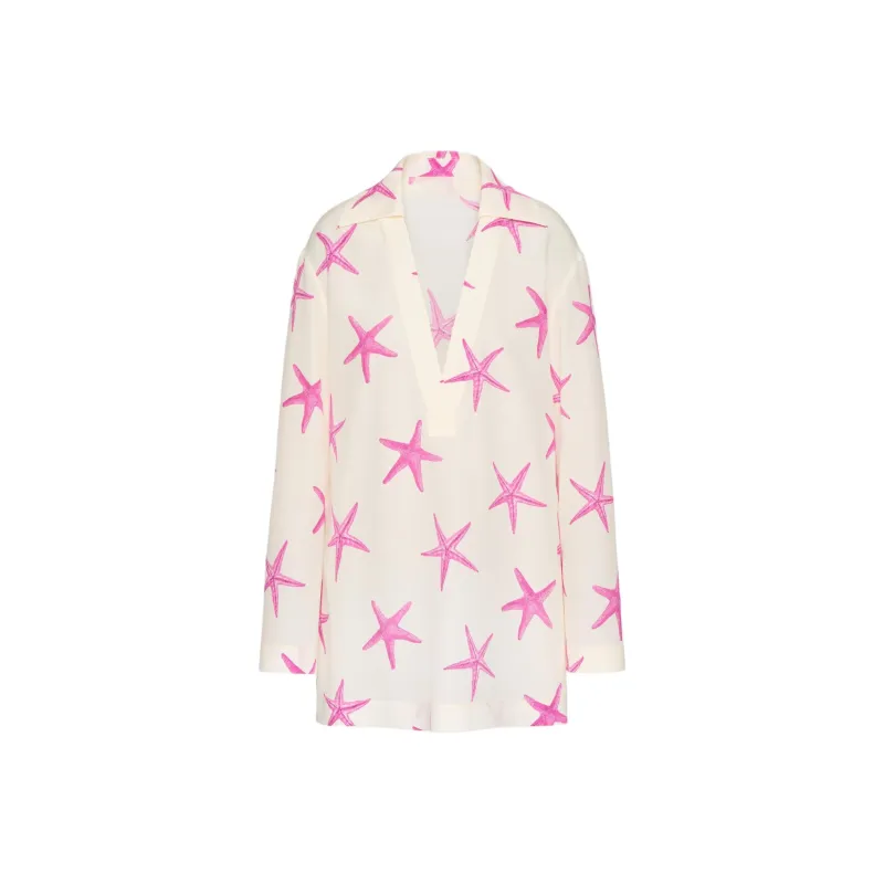 Valentino All-Over Star Patterned V-Neck Dress-0