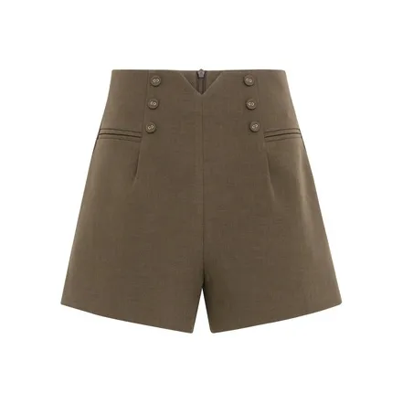 MEIYANG Casual Shorts Women's Dark Coffee-0