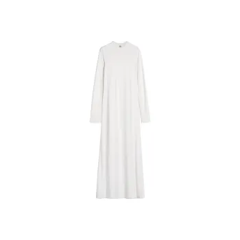 TOTEME FW24 Long-Sleeved Dresses Women's Egg Cream White