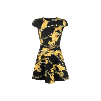 VERSACE JEANS COUTURE Short Sleeved Dresses Women's Black