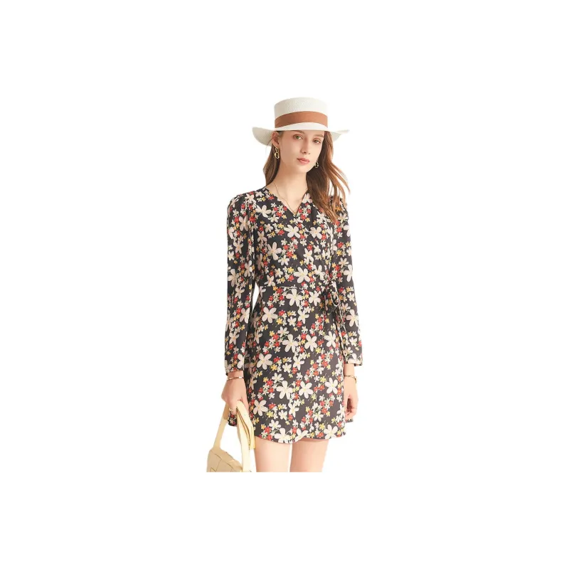 FOREVER 21 Long Sleeved Dress Women's Multicolor-0