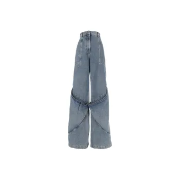 The Attico Knee Detailed Long Jeans
