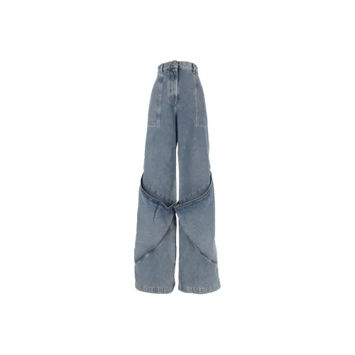 The Attico Knee Detailed Long Jeans