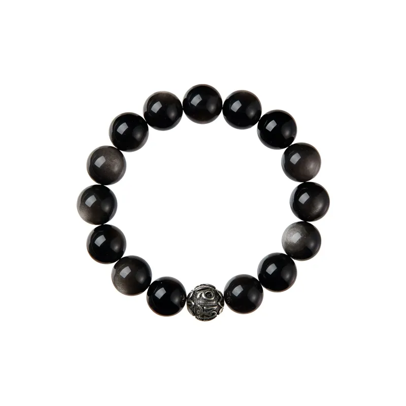 Stone Notes Obsidian Bracelets Unisex-6