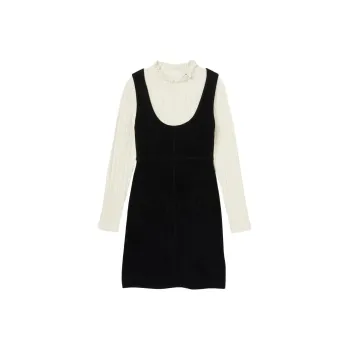 Sandro Layered Knitted Pinafore Dress